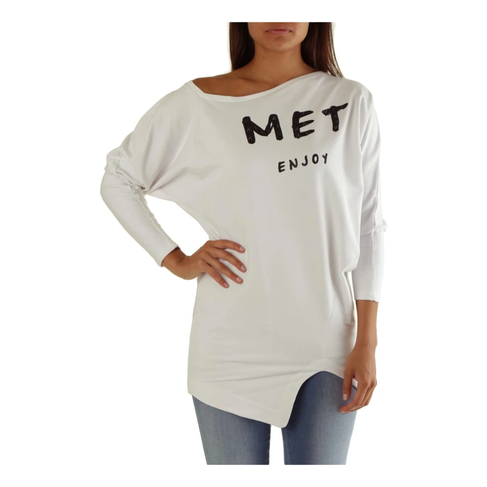MET Wit Dames T-shirt Lange Mouw White Dames
