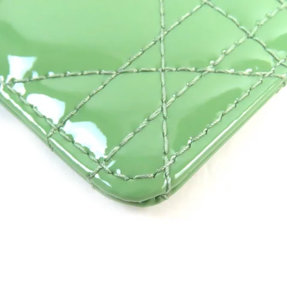 Dior Vintage Pre-owned Leather wallets Green Dames