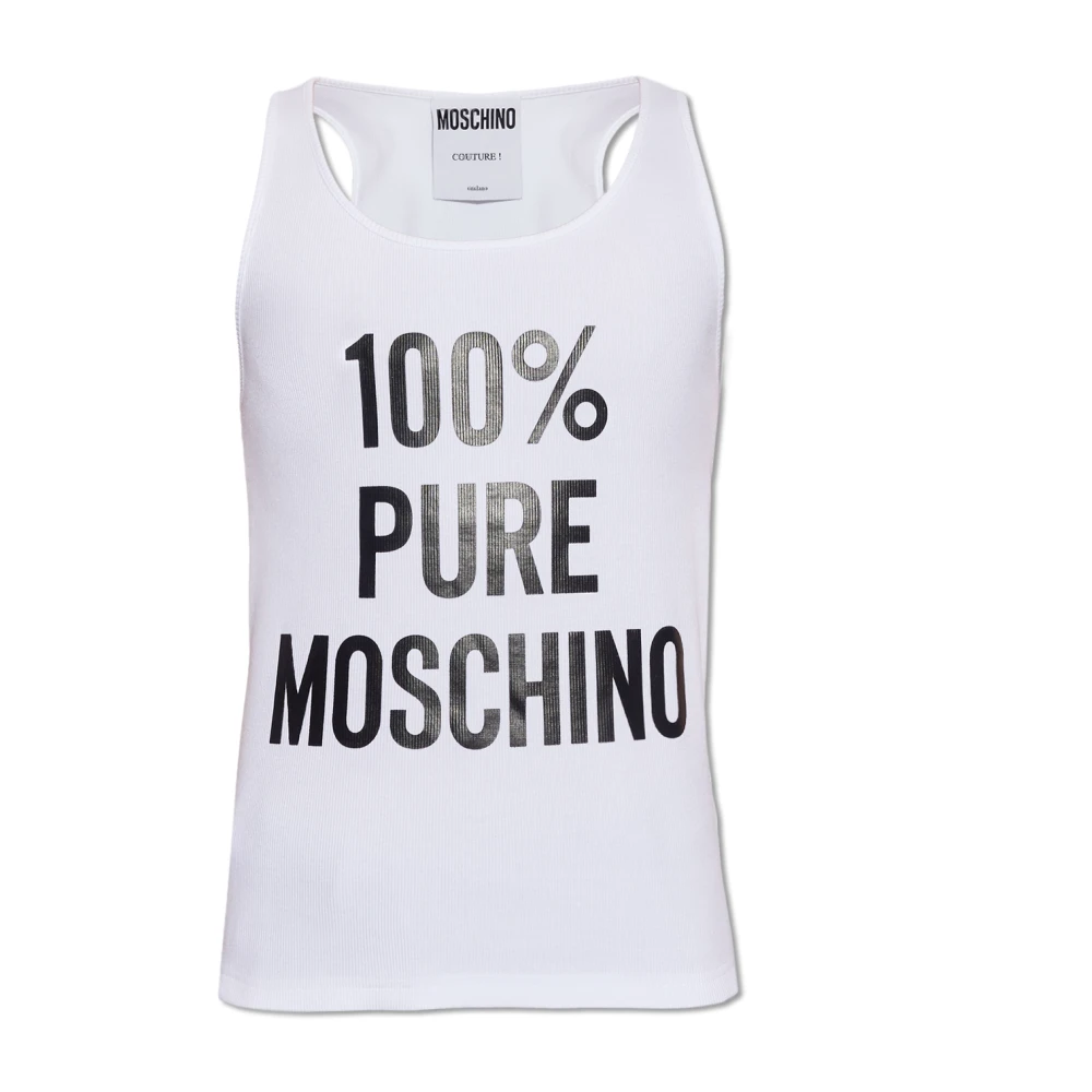 Moschino Uomo Bianco Top, L, New,