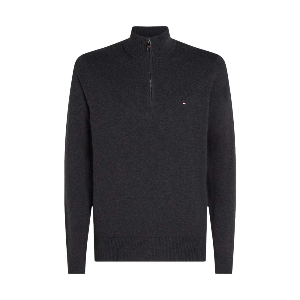 Tommy Hilfiger Grå Tröja med Polokrage Gray, Herr