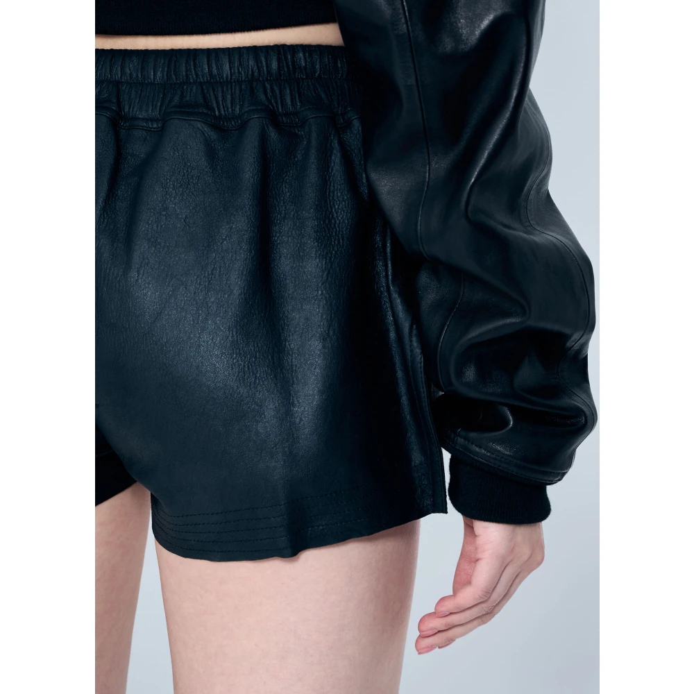 Rick Owens Leren Boxershorts met Verlengde Voering Black Dames