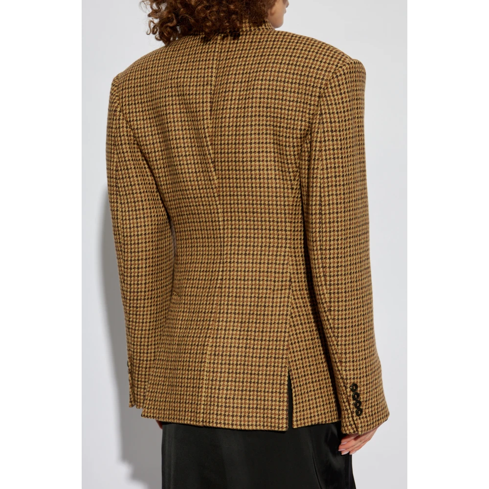 The Attico Blazer met ruitpatroon Brown Dames