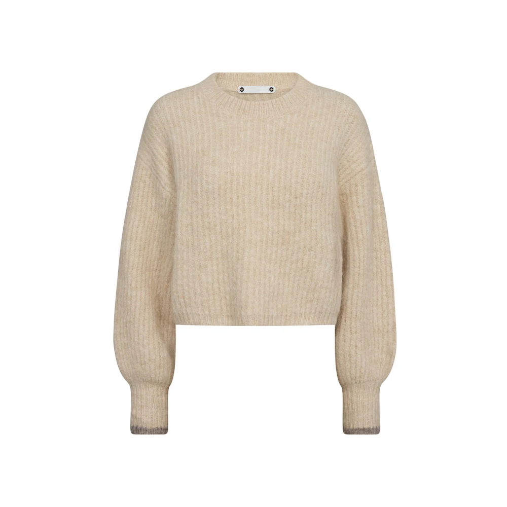 Co'Couture Gebreide trui met pofmouwen Beige Dames