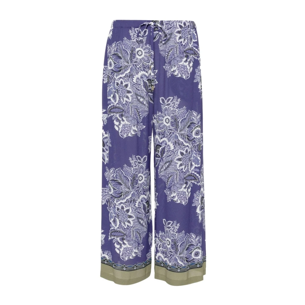 ETRO Blauwe Beachwear Zijden Crop Broek Multicolor Dames