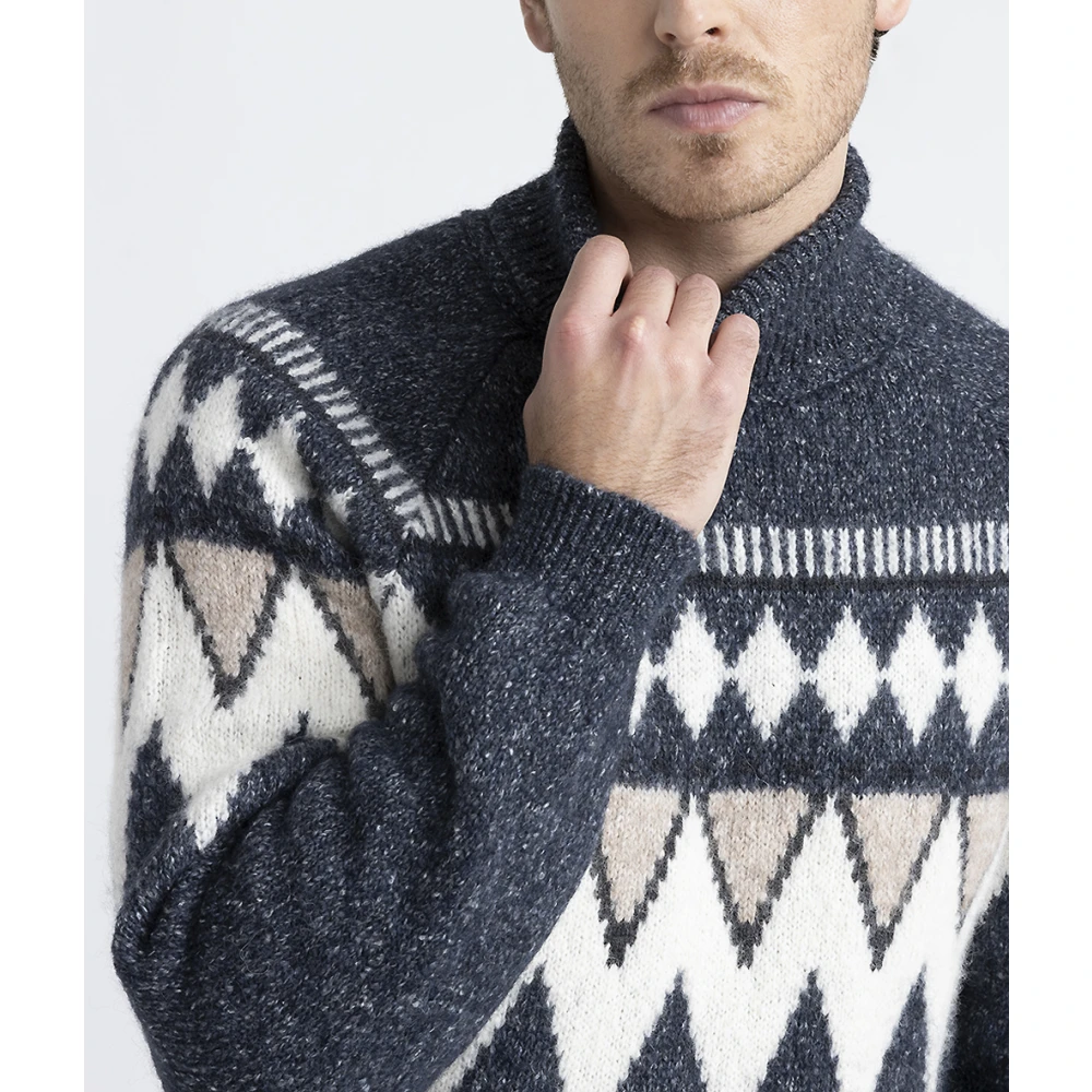 PESERICO Trui in alpaca katoen en wol garen Blue Heren