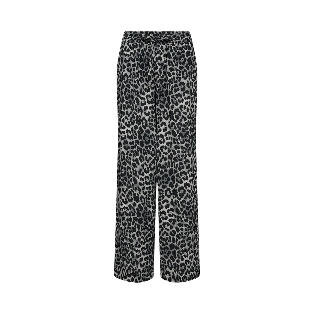 Soyaconcept Gedrukte Viscose Elastische Taille Broek Black Dames