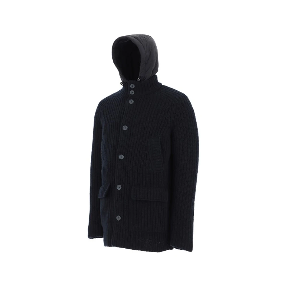 Herno Fleecejas met afneembare voering en capuchon Black Heren