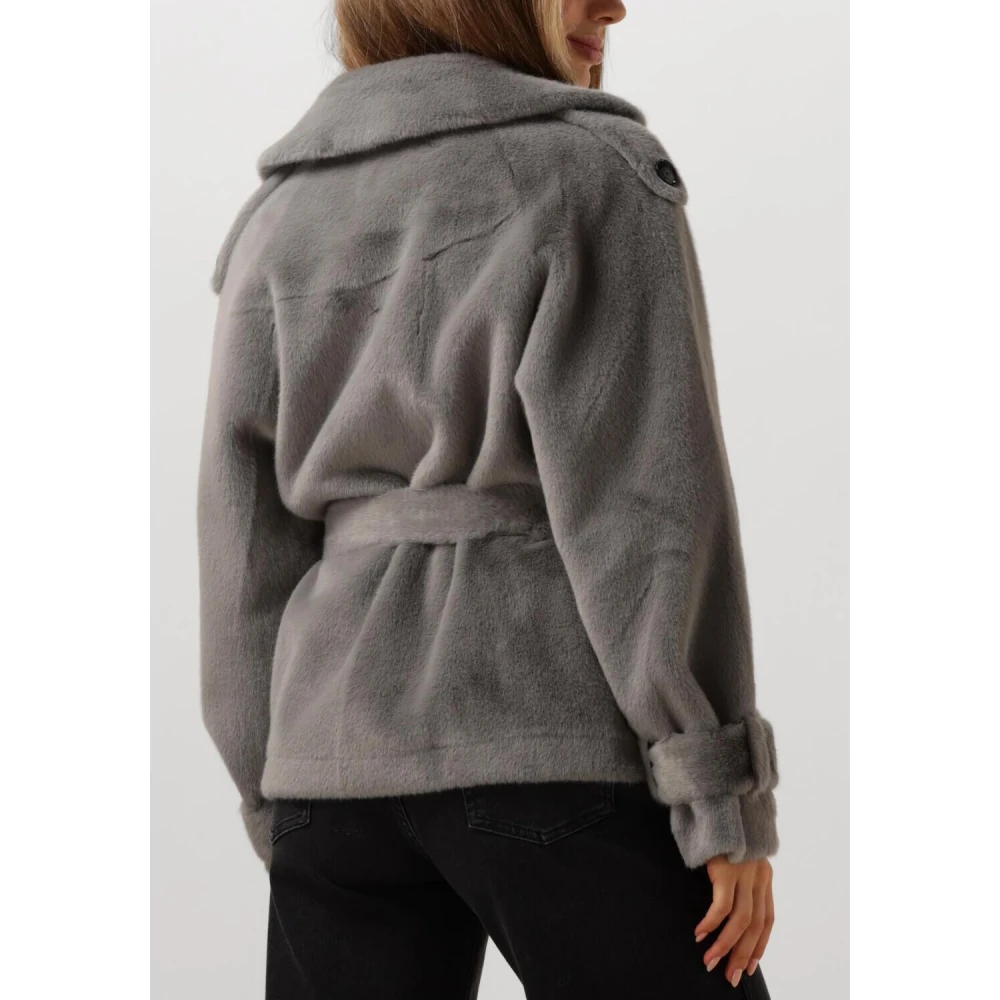 Ibana Grijze Faux Fur Jas Cristel Gray Dames