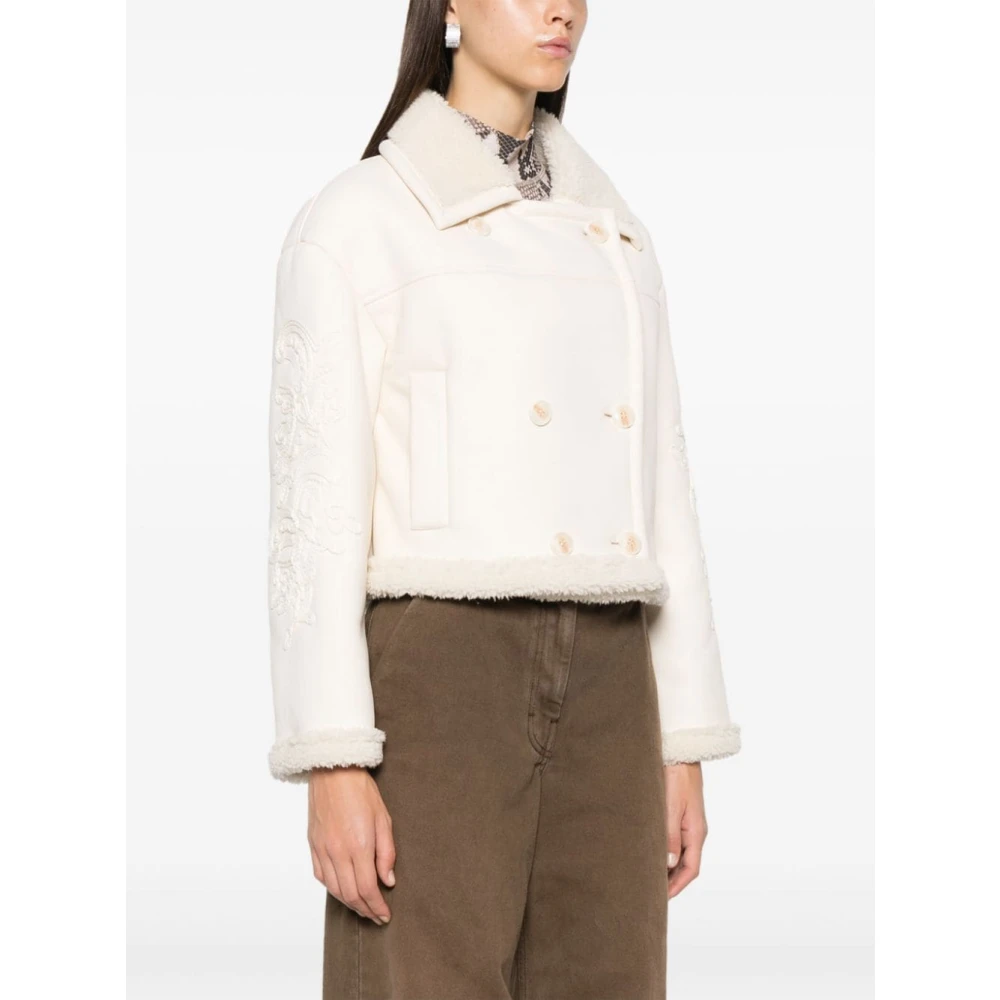 Ermanno Scervino Witte Jassen met Bloemenborduursel White Dames