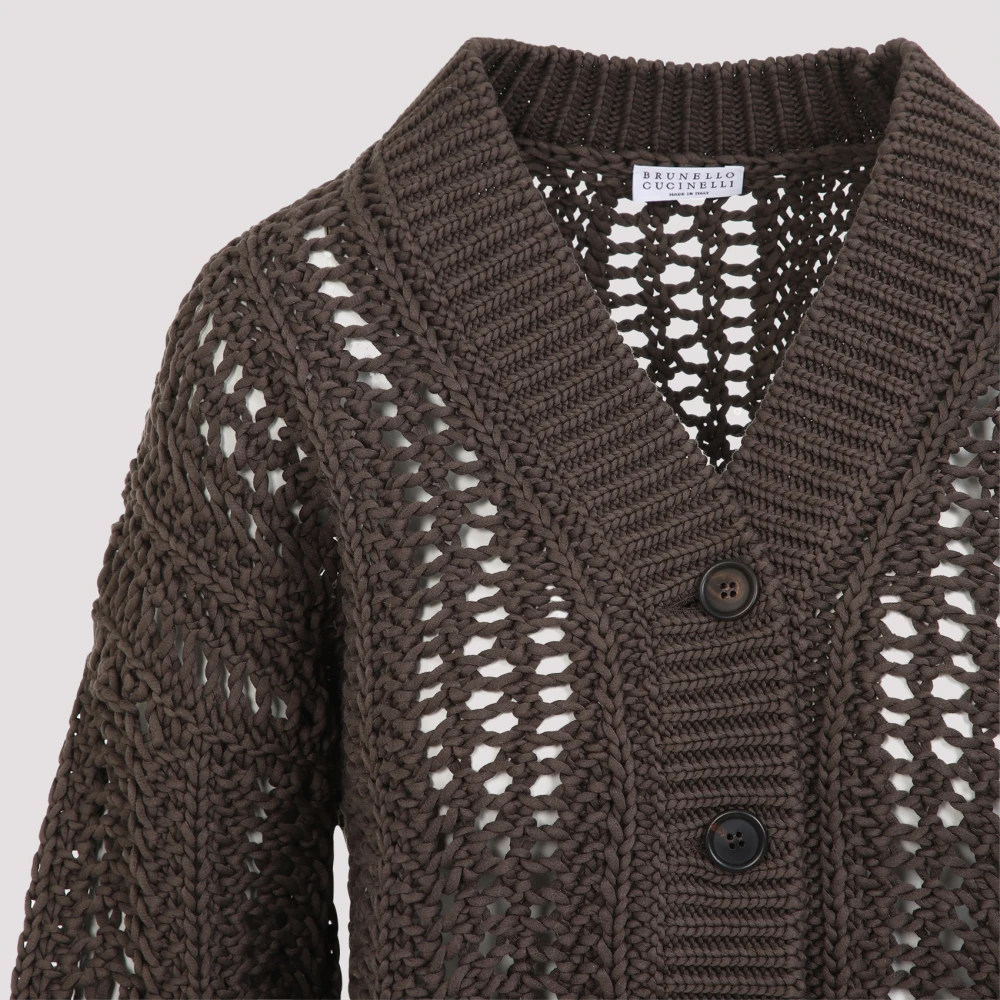 BRUNELLO CUCINELLI Chocolade Katoenen Vest Green Dames