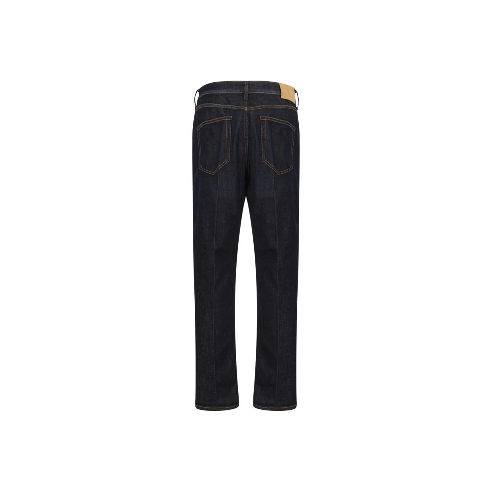 PT Torino Leren Patch Straight-Leg Jeans Blue Heren