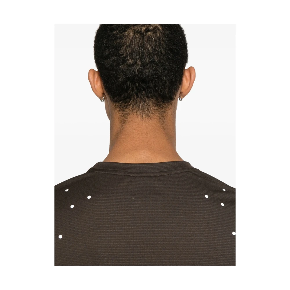 ROA Bruin Logo Print Crew Neck T-shirt Brown Heren