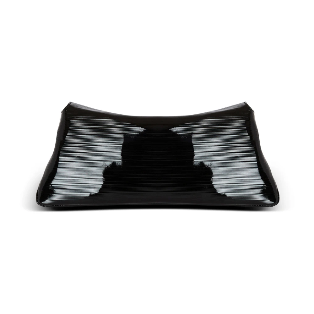 Balmain 1945 Zachte clutch in gestreept lakleer Black Dames