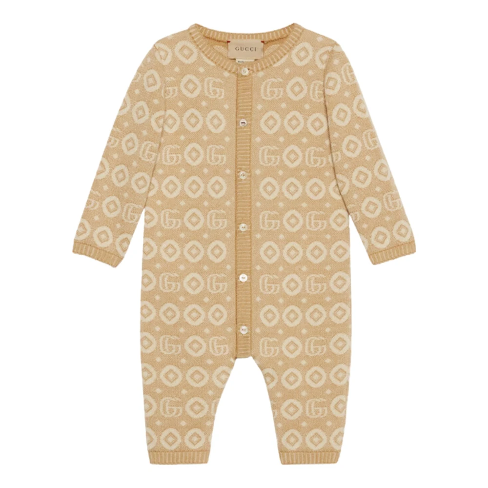 Gucci Stickad geometriskt mönster jumpsuit Beige, Unisex