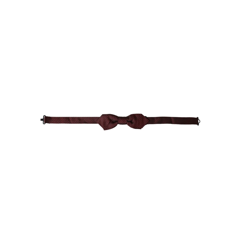 Dolce & Gabbana Men's Red Silk Adjustable Neck Bow Tie