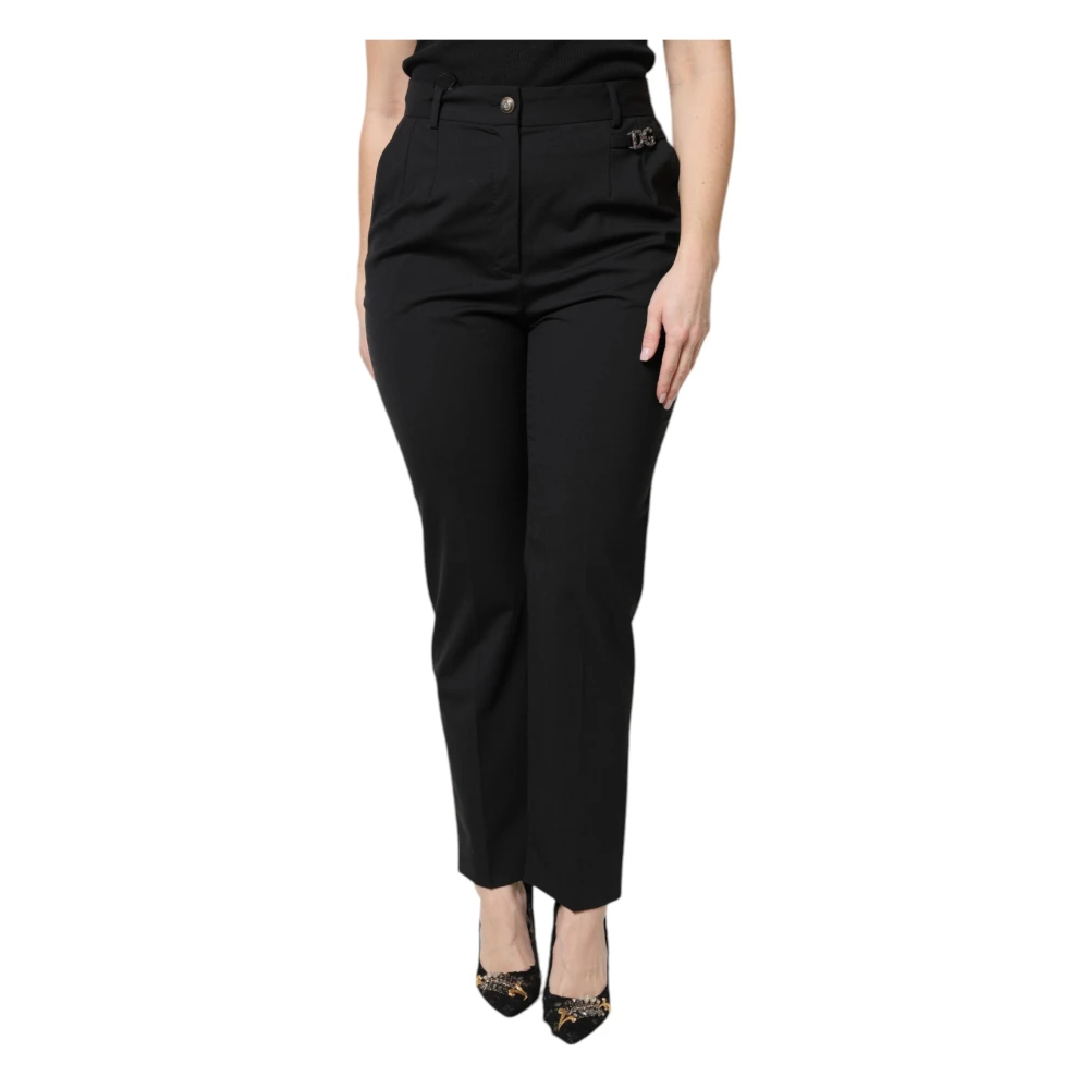 Dolce & Gabbana Women's Black High Waist Dress Trousers Medium
