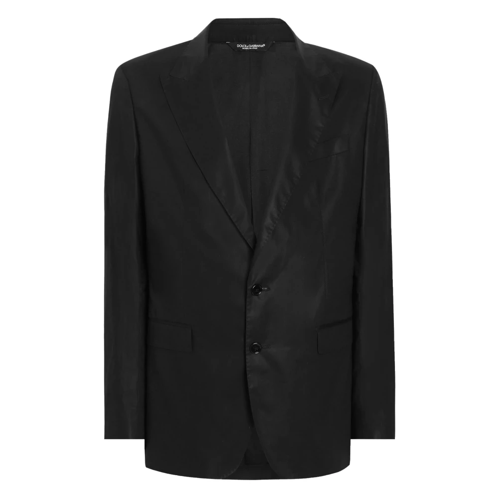 Dolce & Gabbana Katoenen blazer met enkele split Black Heren