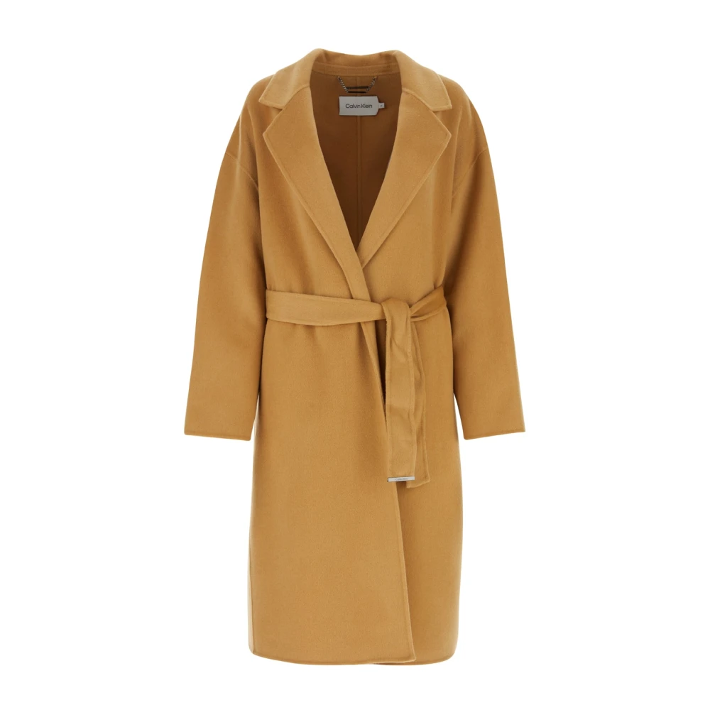 Calvin Klein Wollen Omslagjas Brown Dames