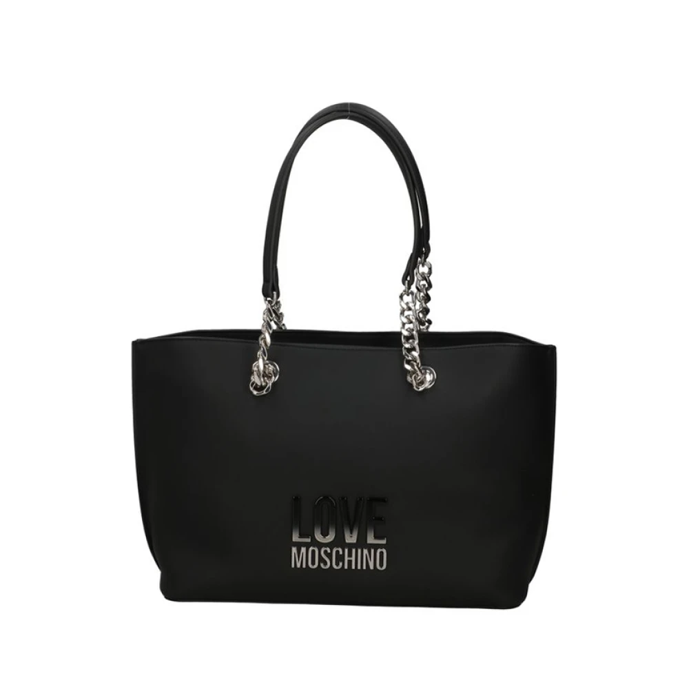 Moschino Zwarte Shopper Tas met Gouden Details Black Dames