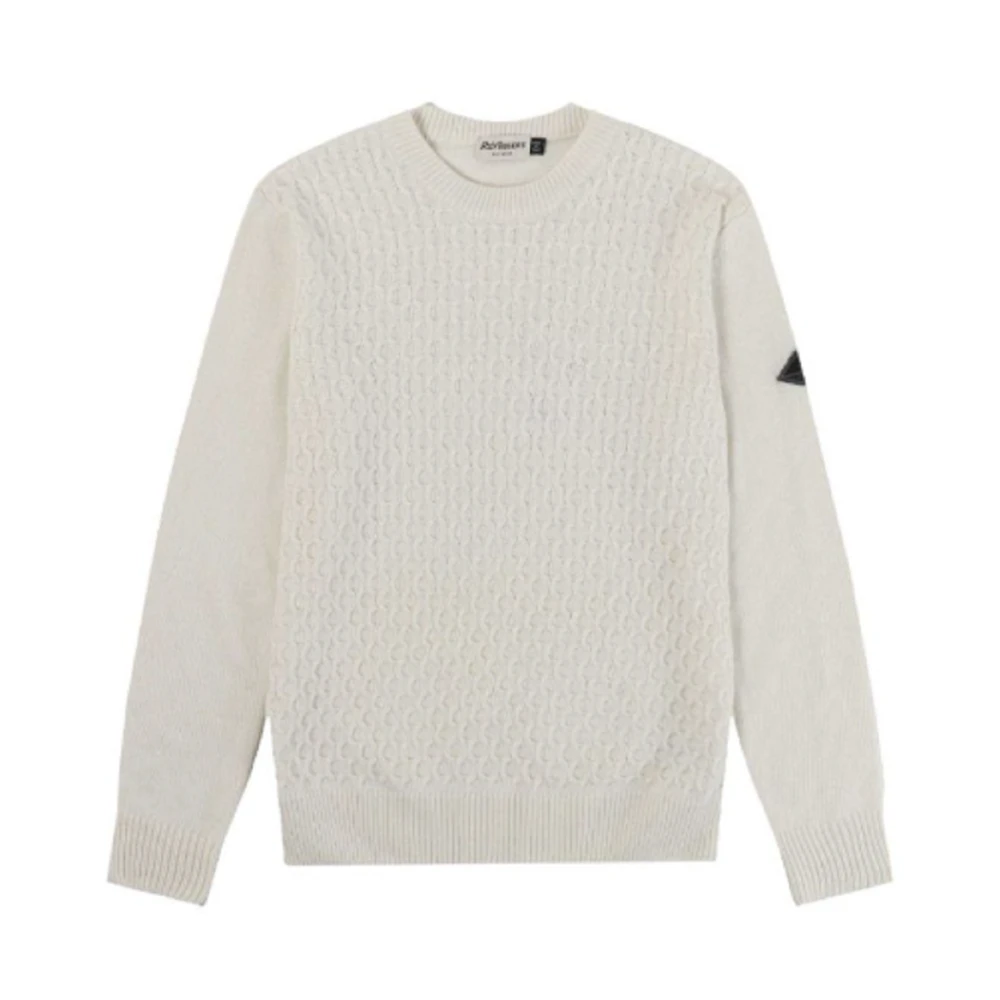 Roy Roger's Men's White Round-Neck Knitwear, Xl, Stylish Pullover Sweatshirt Aw24