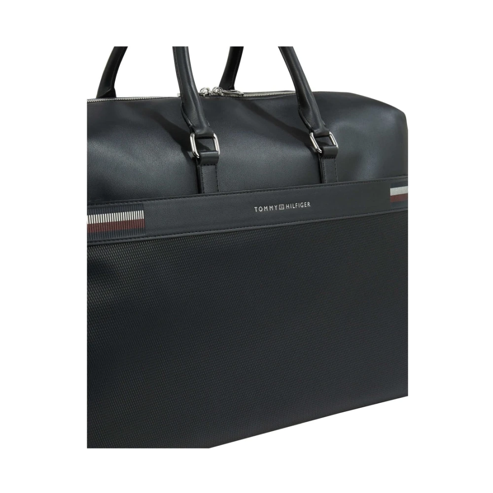 Tommy Hilfiger Zwarte Textuur Duffle Weekendtas Black Heren
