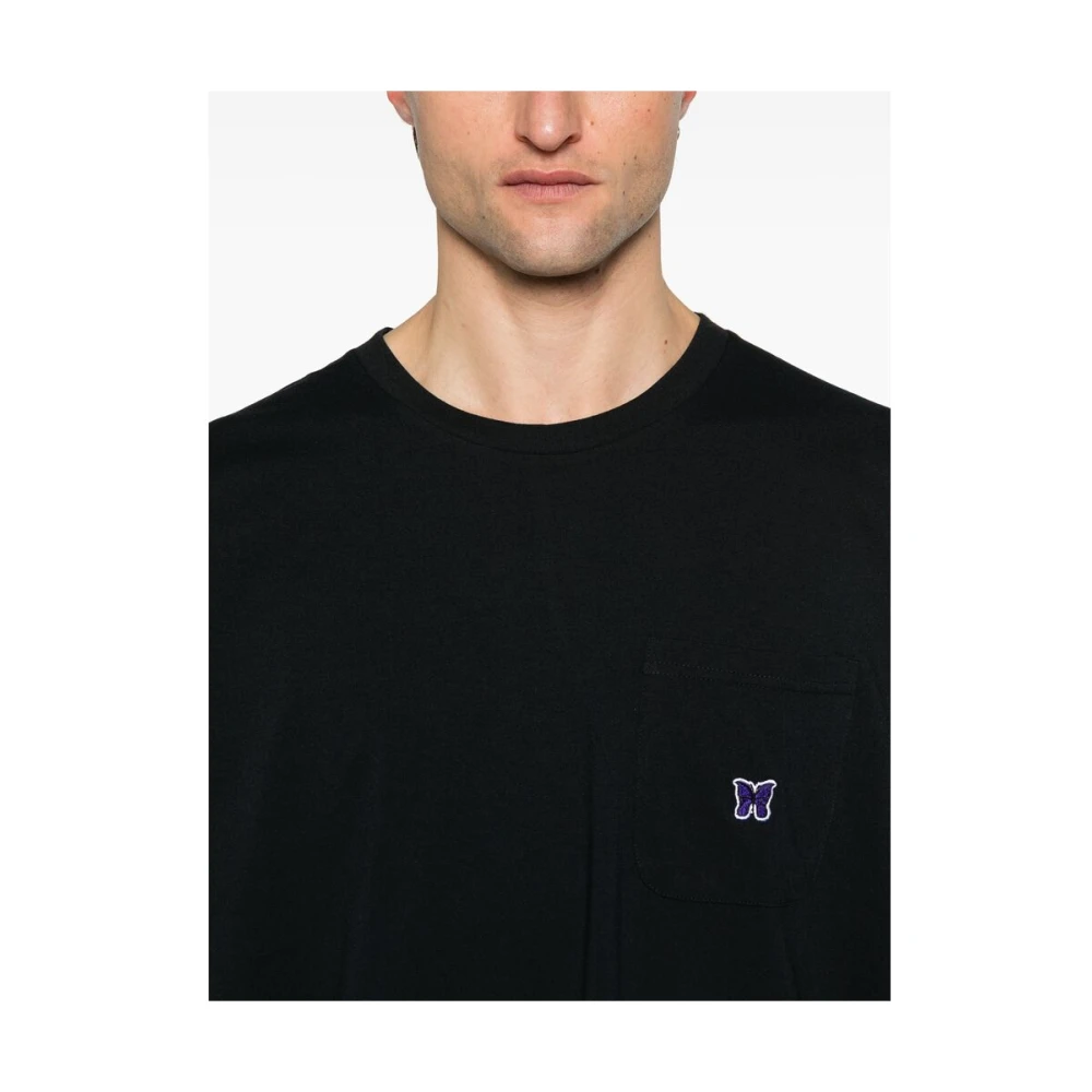 Needles Zwarte Crew Neck Sweater met Zak Black Heren