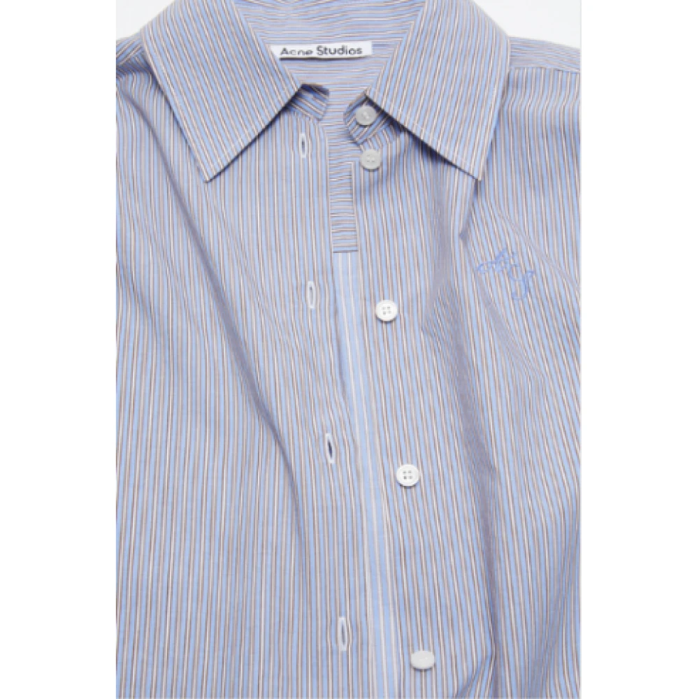 Acne Studios Blauwe Jacquard Overhemd Biologisch Katoen Blue Dames