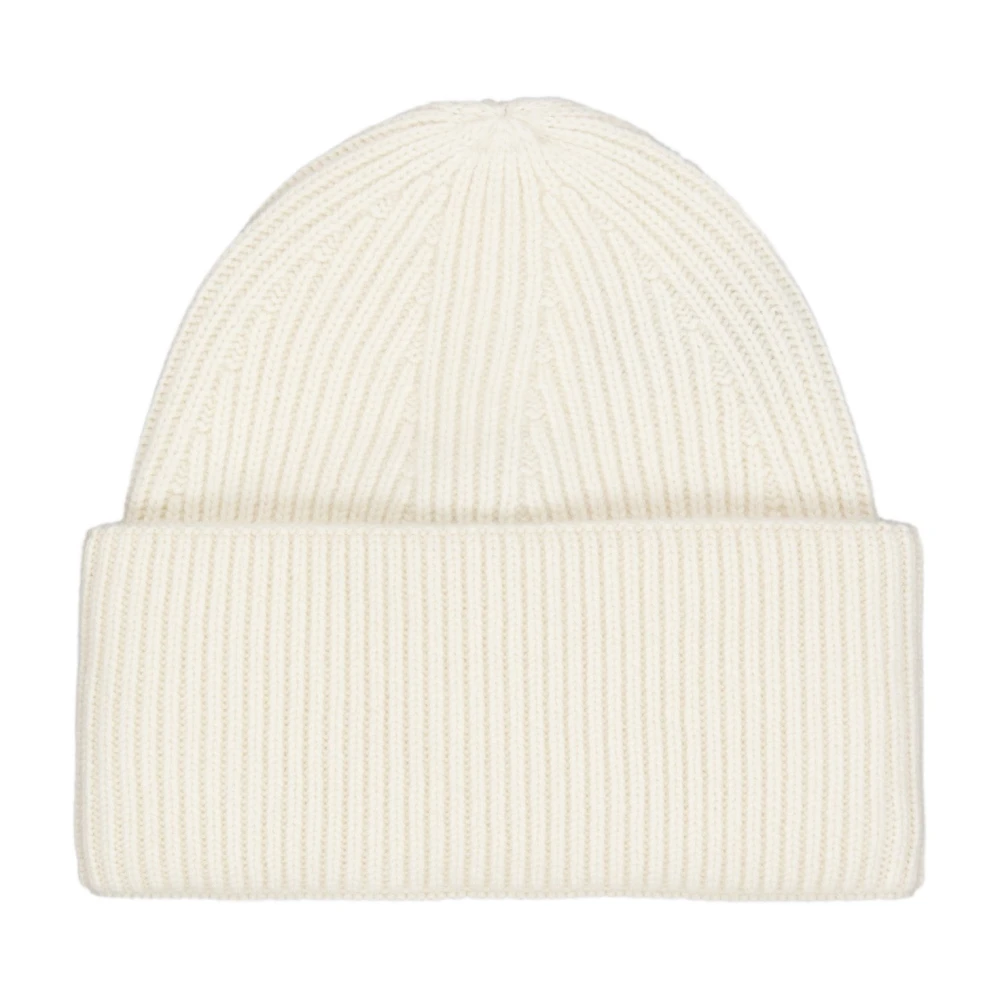 Laneus Kasjmier Geribbelde Beanie Muts Beige Unisex