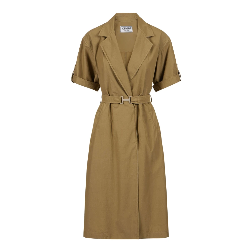 Iceberg Modderkleurige regular-fit jurk met canvas riem Beige Dames