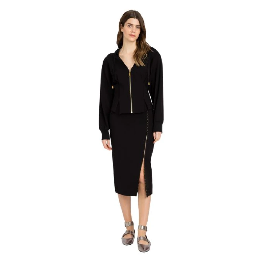 Twinset Zwarte Hoodie Zip Sweaters Black Dames