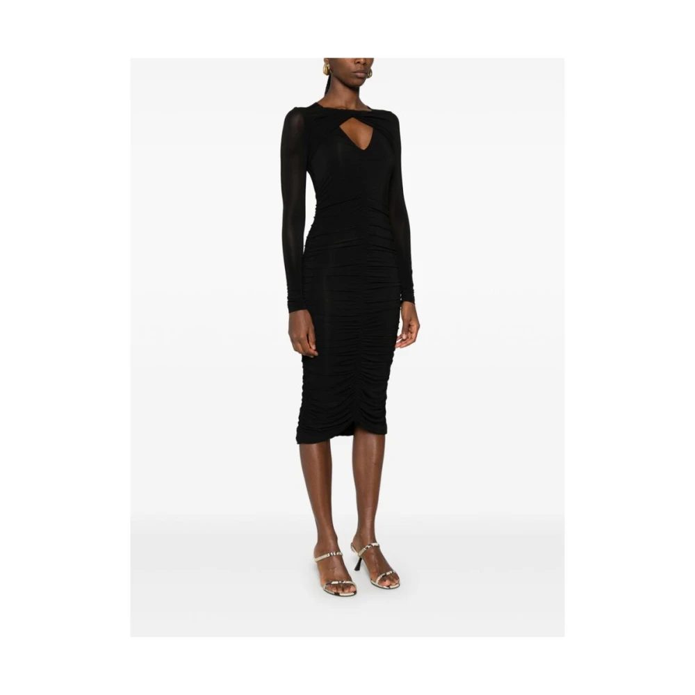 Isabel marant Zwarte Gedrapeerde Twist Jurk Black Dames