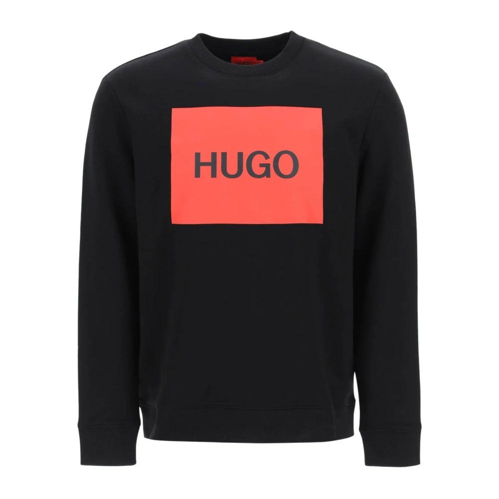 Hugo Boss Rode Logo Box Crewneck Sweatshirt Black Heren