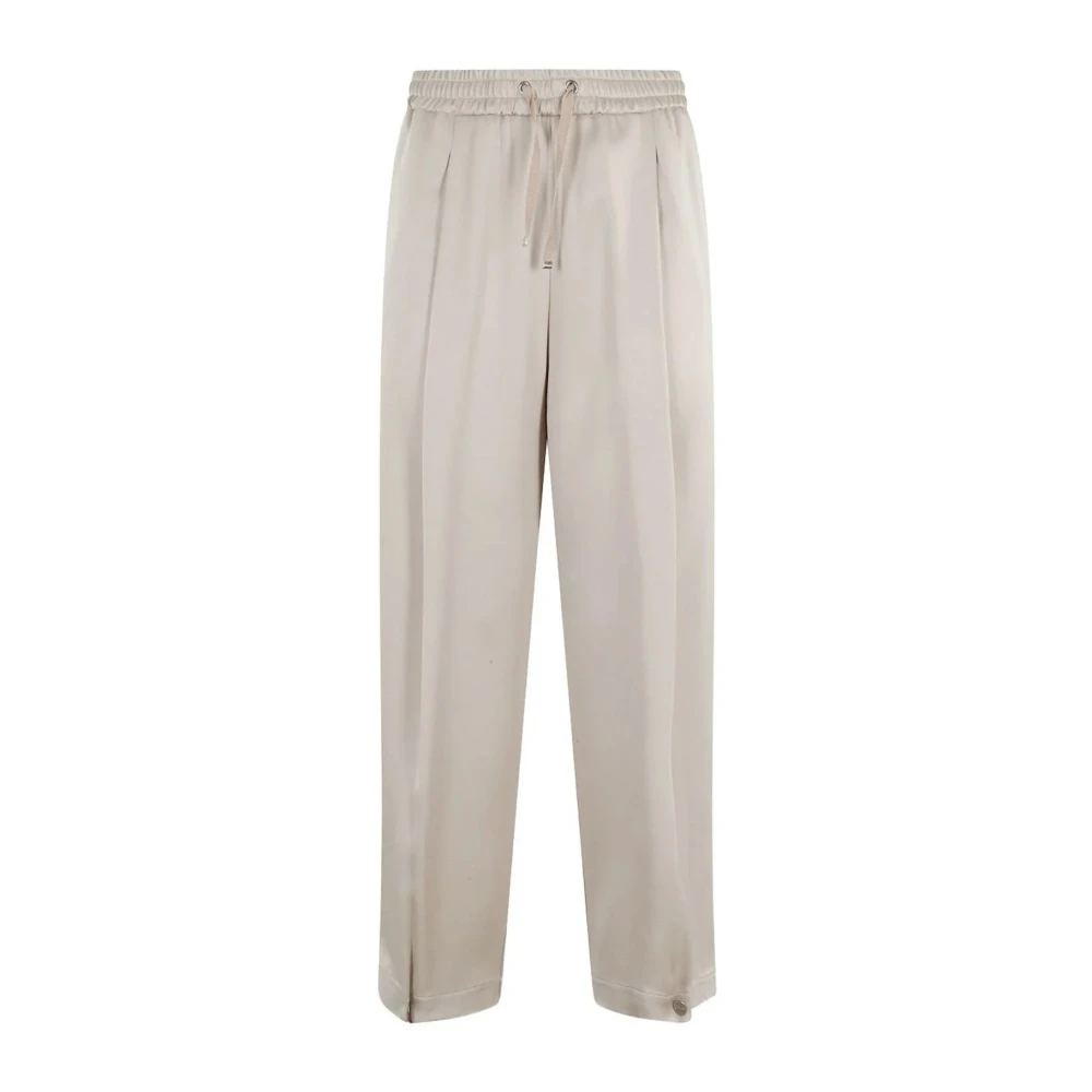 Herno Women's Beige Pleated Drawstring Pants