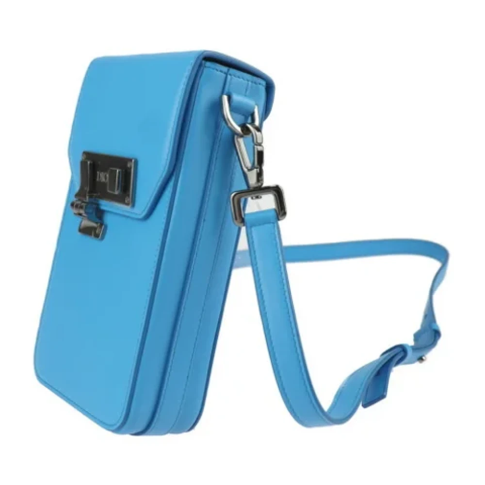 Dior Vintage Pre-owned Leather clutches Blue Dames