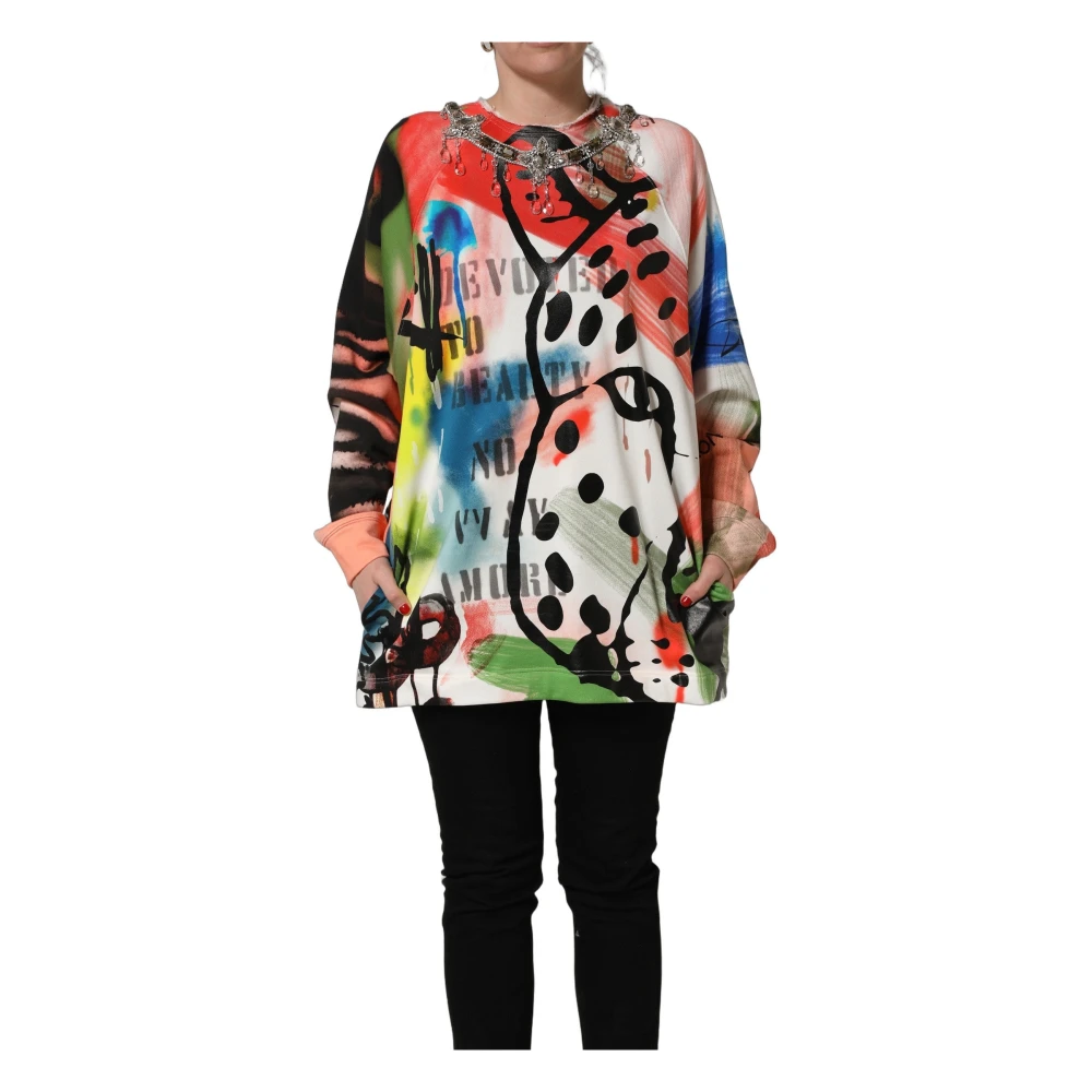 Dolce & Gabbana Donna Multicolor - Felpa A Maniche Lunghe Con Girocollo - Tops - E -M
