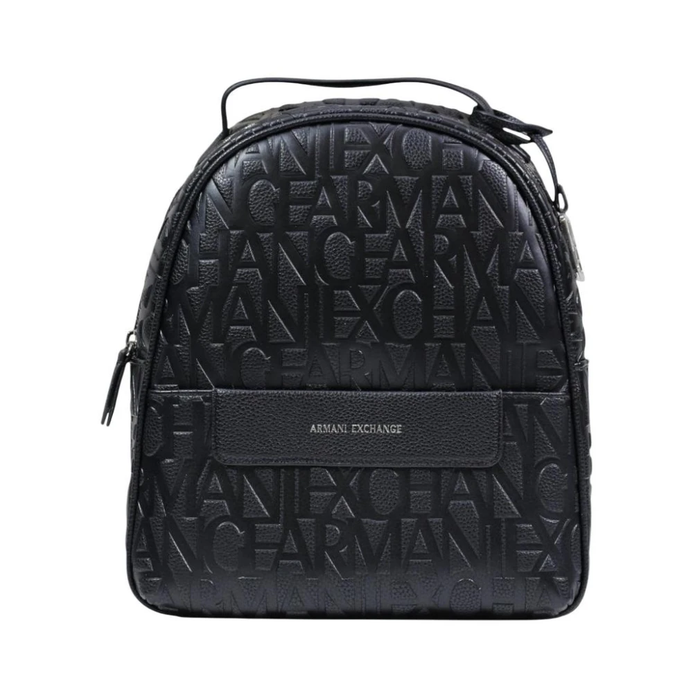 Armani Exchange Damen Schwarz Polyester-Rucksack Mit Reißverschluss