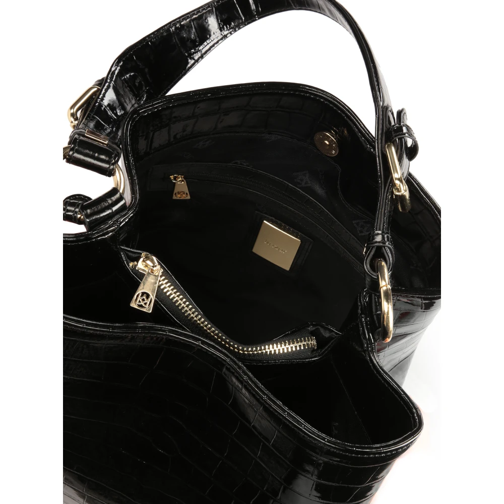 Kazar Elegante Geprinte Leren Handtas Black Dames