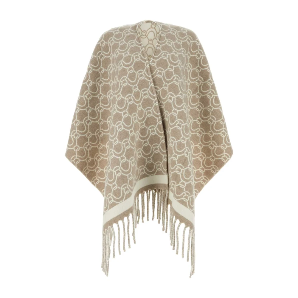 Salvatore Ferragamo Geborduurde wollen cape Beige Dames