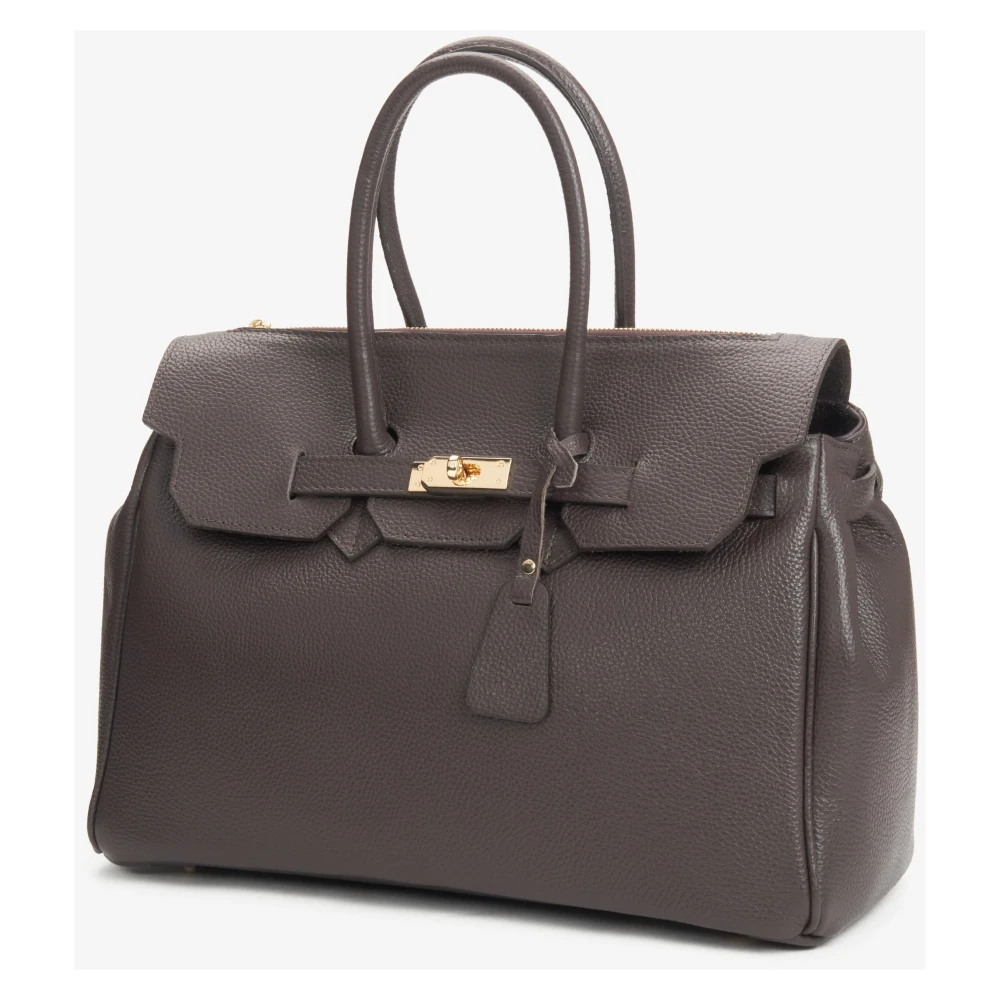 Estro Donkerbruine Satchel Handtas voor Vrouwen gemaakt van Premium Italiaans Echt Leer Brown Dames