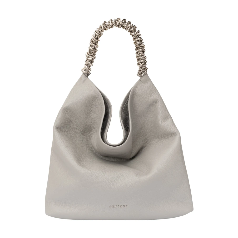 Orciani Leren Crossbody Tas met Kwast Detail Gray Dames