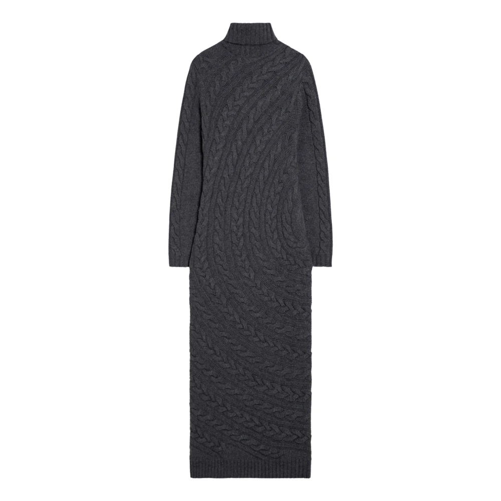 Max Mara Lange Damesjurk Elegante Stijl Gray Dames