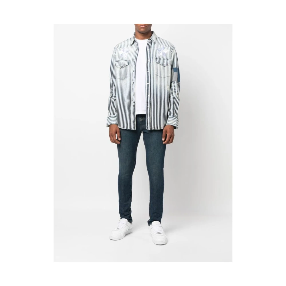 United Rivers Indigo Geborduurde Skinny Jeans Blue Heren