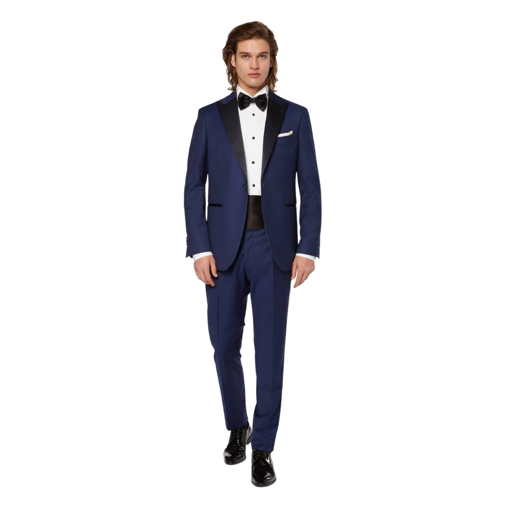 Boggi Milano Stretch Wol Tuxedopak Blue Heren