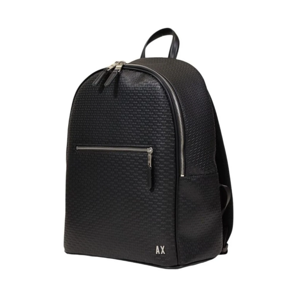 Armani Exchange Polyester Rugzak met Meerdere Compartimenten Black Heren