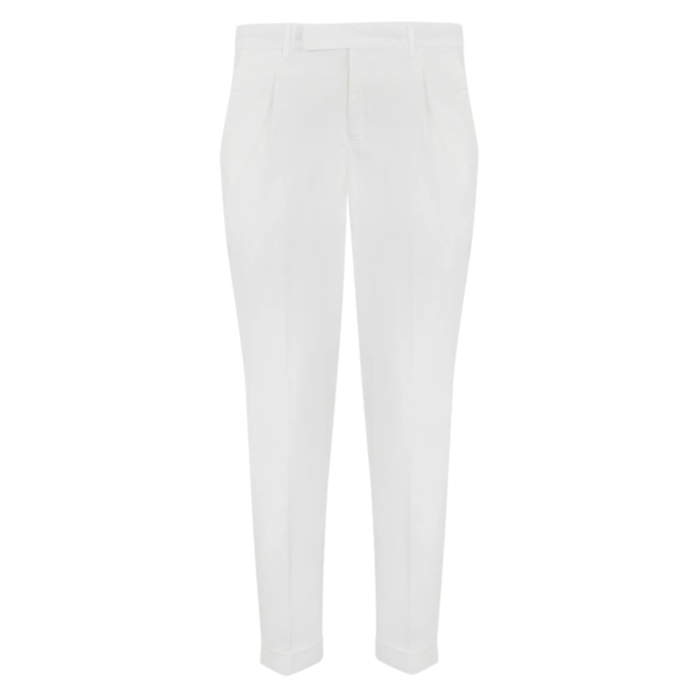 PT Torino Witte katoenen slim fit broek White Heren