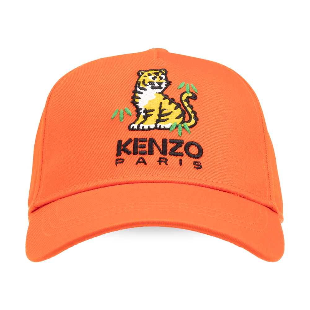 Kenzo Embroidered baseball cap Orange Unisex