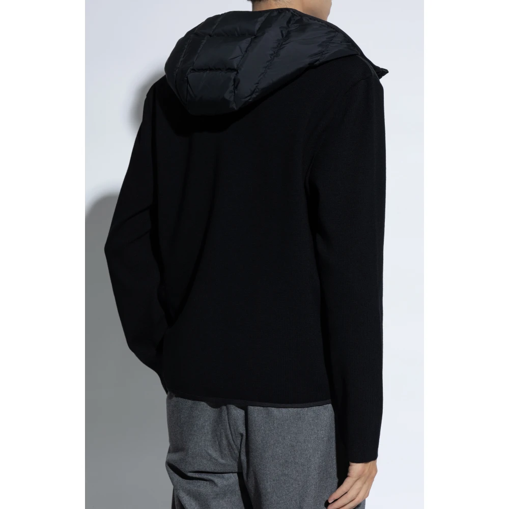 Moncler Cardigan met gewatteerde voorkant Black Heren