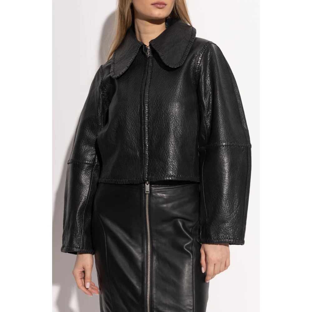 By Malene Birger Leren jas Rowani By Herenne Birger Black Dames