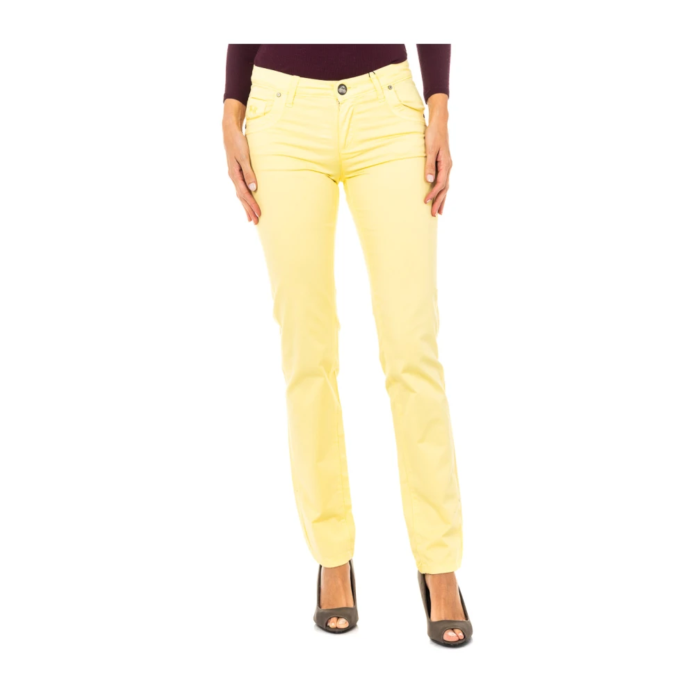 La Martina Yellow Skinny Fit Jeans, Female, W31, Stretch Elastic Trousers With Skinny-Cut