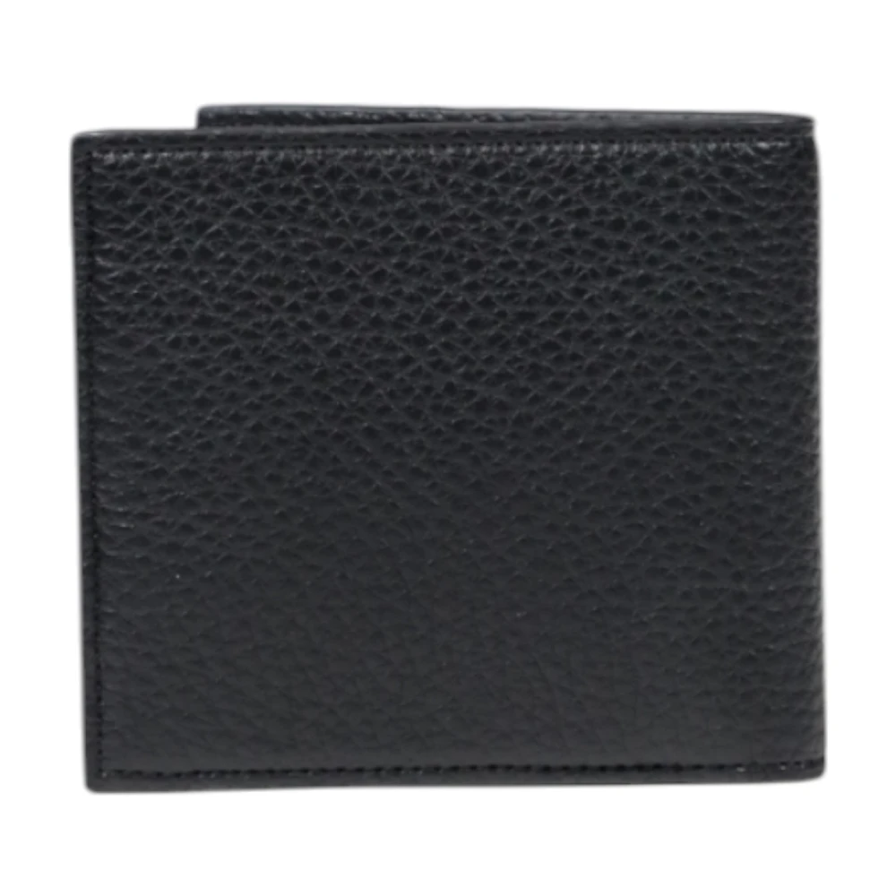 Armani Exchange Zwarte leren portemonnee met binnenzakken Black Heren